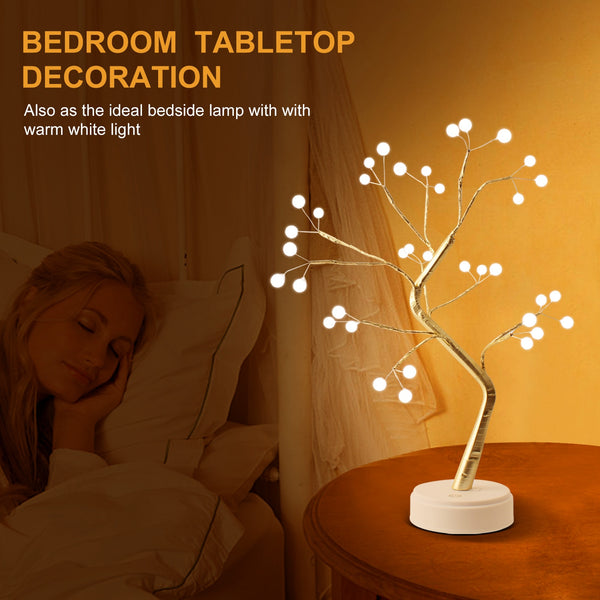 144/108 LED Night Lamp Christmas Tree led lights for bedroom 3D Desk Fairy Light Kids Room Decor USB/Battery Copper Wire Garland