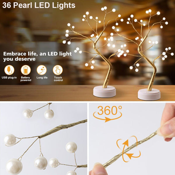 144/108 LED Night Lamp Christmas Tree led lights for bedroom 3D Desk Fairy Light Kids Room Decor USB/Battery Copper Wire Garland