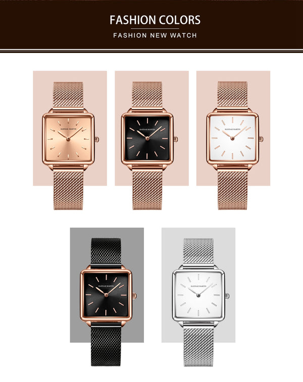 Arrival Full Solid Stainless Steel Square Dial Japan Movement Quartz Gift Rose Gold Ladies Top Brand Watches for Women