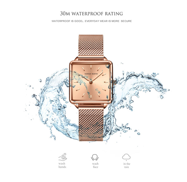 Arrival Full Solid Stainless Steel Square Dial Japan Movement Quartz Gift Rose Gold Ladies Top Brand Watches for Women