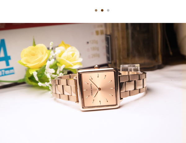 Arrival Full Solid Stainless Steel Square Dial Japan Movement Quartz Gift Rose Gold Ladies Top Brand Watches for Women
