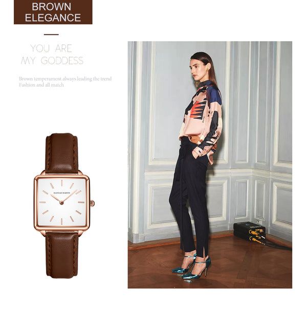 Arrival Full Solid Stainless Steel Square Dial Japan Movement Quartz Gift Rose Gold Ladies Top Brand Watches for Women