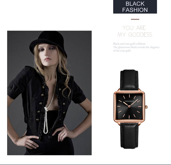 Arrival Full Solid Stainless Steel Square Dial Japan Movement Quartz Gift Rose Gold Ladies Top Brand Watches for Women