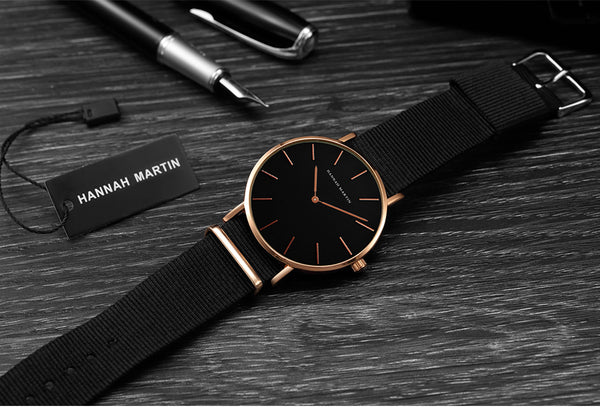 High Quality Rose Gold Dial Watch Men Leather Waterproof Wristwatch Women Dress Fashion Japan Quartz Movement