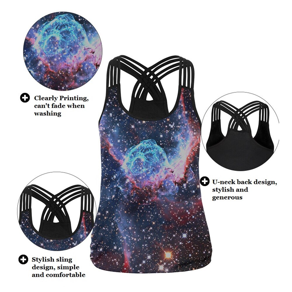Women Fitness Tank Tops Space Galaxy 3D Print | Vimost Shop.