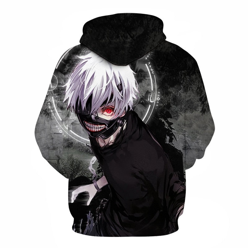 Men/women Tracksuits Tops Print Hooded Anime Tokyo Ghoul Kaneki Ken 3D Hoodies Thin Autumn Sweatshirts | Vimost Shop.