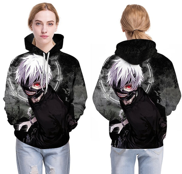 Men/women Tracksuits Tops Print  Hooded Anime Tokyo Ghoul Kaneki Ken 3D Hoodies Thin Autumn Sweatshirts | Vimost Shop.