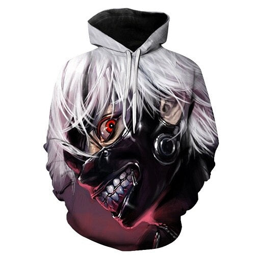 Men/women Tracksuits Tops Print Hooded Anime Tokyo Ghoul Kaneki Ken 3D Hoodies Thin Autumn Sweatshirts | Vimost Shop.