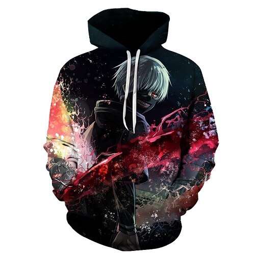 Men/women Tracksuits Tops Print Hooded Anime Tokyo Ghoul Kaneki Ken 3D Hoodies Thin Autumn Sweatshirts | Vimost Shop.