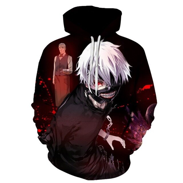 Men/women Tracksuits Tops Print Hooded Anime Tokyo Ghoul Kaneki Ken 3D Hoodies Thin Autumn Sweatshirts | Vimost Shop.