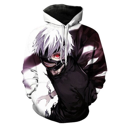 Men/women Tracksuits Tops Print  Hooded Anime Tokyo Ghoul Kaneki Ken 3D Hoodies Thin Autumn Sweatshirts | Vimost Shop.