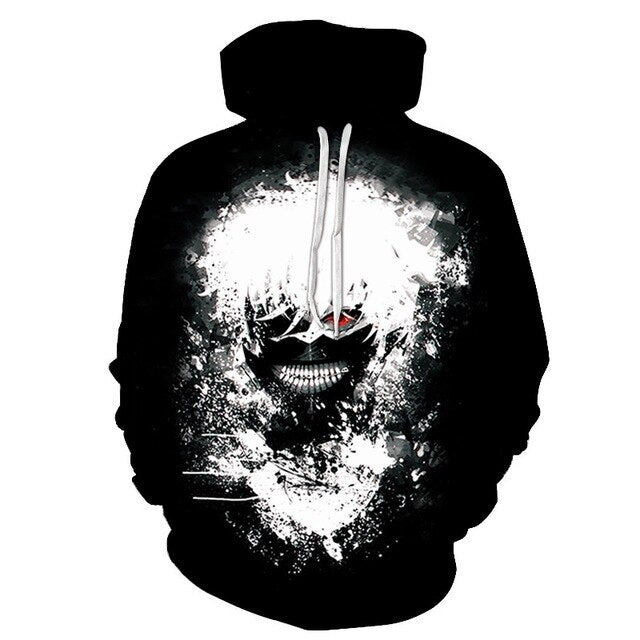 Men/women Tracksuits Tops Print Hooded Anime Tokyo Ghoul Kaneki Ken 3D Hoodies Thin Autumn Sweatshirts | Vimost Shop.