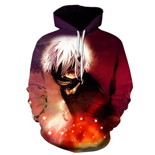 Men/women Tracksuits Tops Print Hooded Anime Tokyo Ghoul Kaneki Ken 3D Hoodies Thin Autumn Sweatshirts | Vimost Shop.