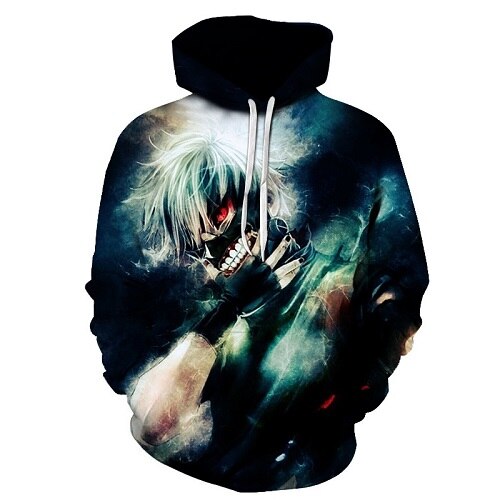 Men/women Tracksuits Tops Print  Hooded Anime Tokyo Ghoul Kaneki Ken 3D Hoodies Thin Autumn Sweatshirts | Vimost Shop.