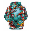 Fashion Autumn Winter Thin 3d Sweatshirts Men/Women Hooded Hoodies Print Wolf demon Hoody Pullover | Vimost Shop.