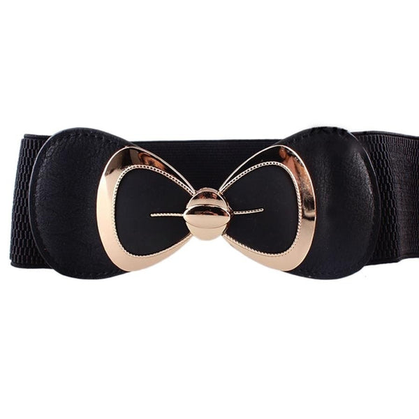 New Fashion Big Bowknot Buckle Wide Elastic Waist Belt Strap For Women Drop Shipping | Vimost Shop.