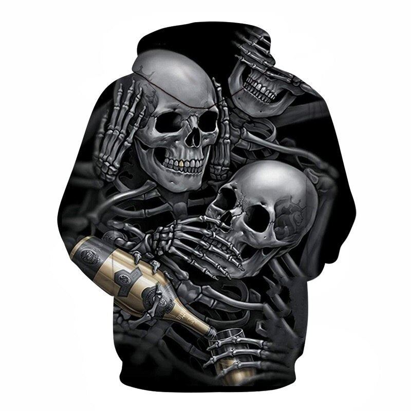 Men/Women 3d Hoodies Skulls Champagne Print Hooded Hoodies Thin 3d Sweatshirts Hoody Autumn WintTops | Vimost Shop.