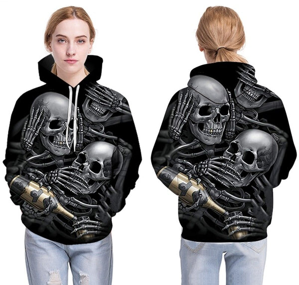 Men/Women 3d Hoodies Skulls Champagne Print  Hooded Hoodies Thin 3d Sweatshirts Hoody Autumn WintTops | Vimost Shop.
