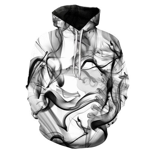 Men/Women 3d Sweatshirts Print Watercolor Dreamy Smoke Lines Thin Style Autumn Winter Hooded Hoodies | Vimost Shop.