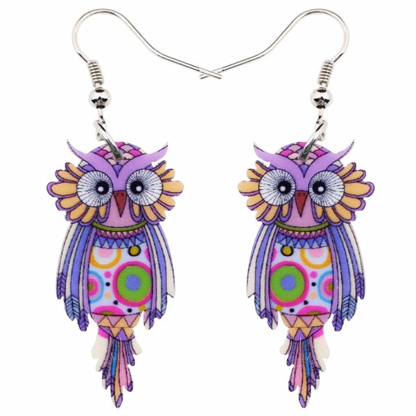 Animal Acrylic Stud Dangle Drop Owl Birds Big Long Earrings News Fashion Jewelry For Girls Women Teens KIDS Anime Gift | Vimost Shop.
