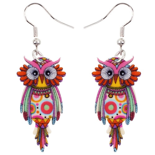 Animal Acrylic Stud Dangle Drop Owl Birds Big Long Earrings News Fashion Jewelry For Girls Women Teens KIDS Anime Gift | Vimost Shop.