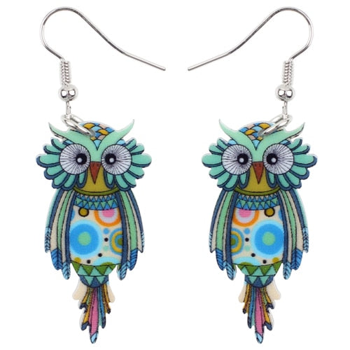 Animal Acrylic Stud Dangle Drop Owl Birds Big Long Earrings News Fashion Jewelry For Girls Women Teens KIDS Anime Gift | Vimost Shop.