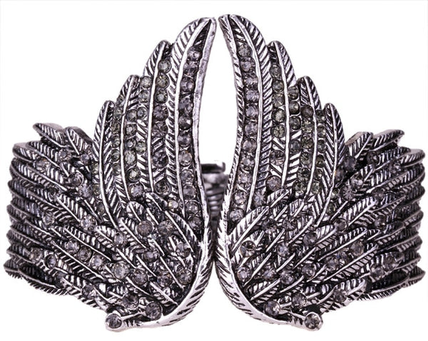 Angel Wing Bangle Bracelet Women Biker Crystal Fashion Jewelry Antique Gold Silver Color Gifts Her Mom Dropshipping D01 | Vimost Shop.