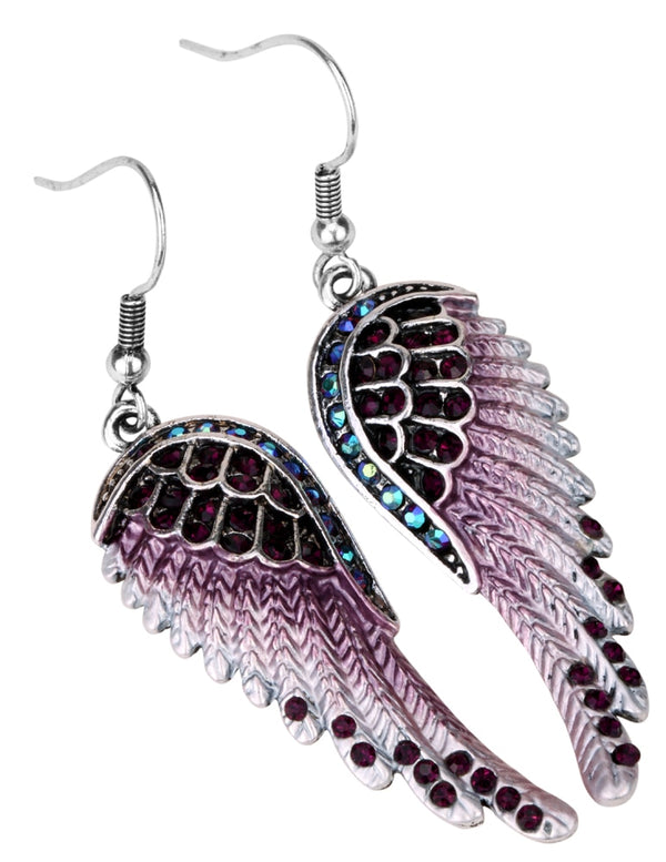 Angel Wing Cross Necklace Earrings Sets Women Biker Bling Jewelry Birthday Gifts for Her Wife Mom Girlfriend Dropshipping | Vimost Shop.