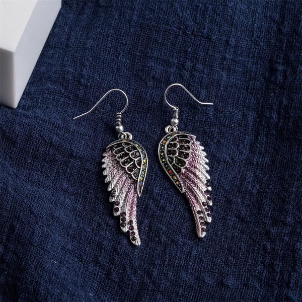 Angel Wing Cross Necklace Earrings Sets Women Biker Bling Jewelry Birthday Gifts for Her Wife Mom Girlfriend Dropshipping | Vimost Shop.