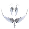 Angel Wing Cross Necklace Earrings Sets Women Biker Bling Jewelry Birthday Gifts for Her Wife Mom Girlfriend Dropshipping | Vimost Shop.