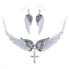 Angel Wing Cross Necklace Earrings Sets Women Biker Bling Jewelry Birthday Gifts for Her Wife Mom Girlfriend Dropshipping | Vimost Shop.