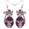 Statement Acrylic Floral Cat Kitten Earrings Big Long Drop Dangle Fashion Animal Jewelry For Girls Women Lady Accessories | Vimost Shop.
