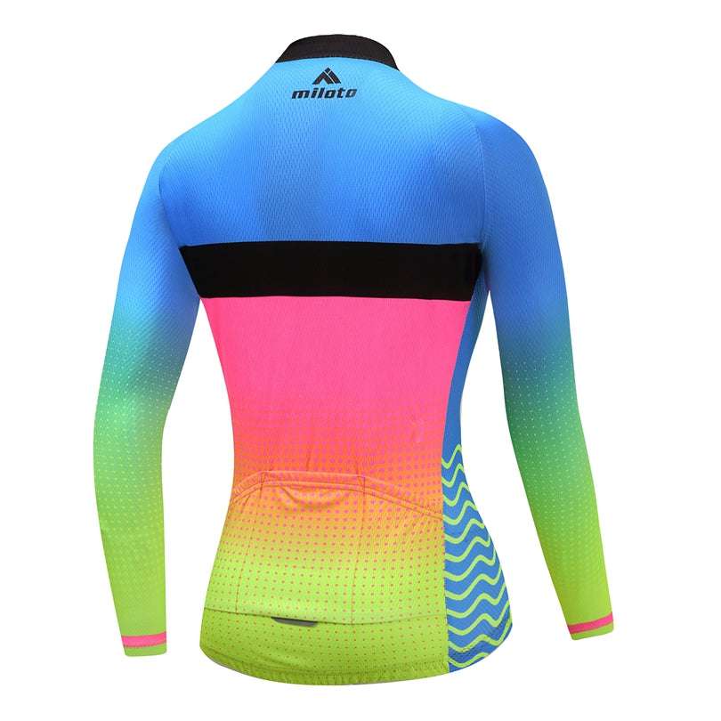 Women Long Sleeve Thermal Fleece Cycling Clothing | Vimost Shop.