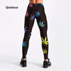 Women Fitness Leggings Workout Casual Pants Trousers Maple Leaf Printed High Waist Black Pants S-XXXXL | Vimost Shop.