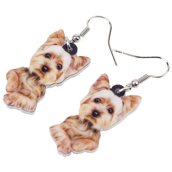 Acrylic Cute Yorkshire Terrier Dog Big Long Dangle Drop Earrings  Fashion Animal Jewelry For Girls Women Ladies Wholesale | Vimost Shop.