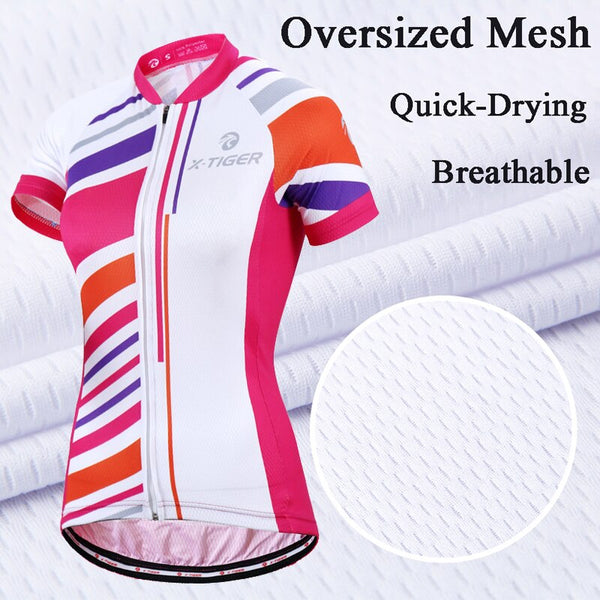 Women Summer UV Cycling Jerseys Set 100% Polyester | Vimost Shop.