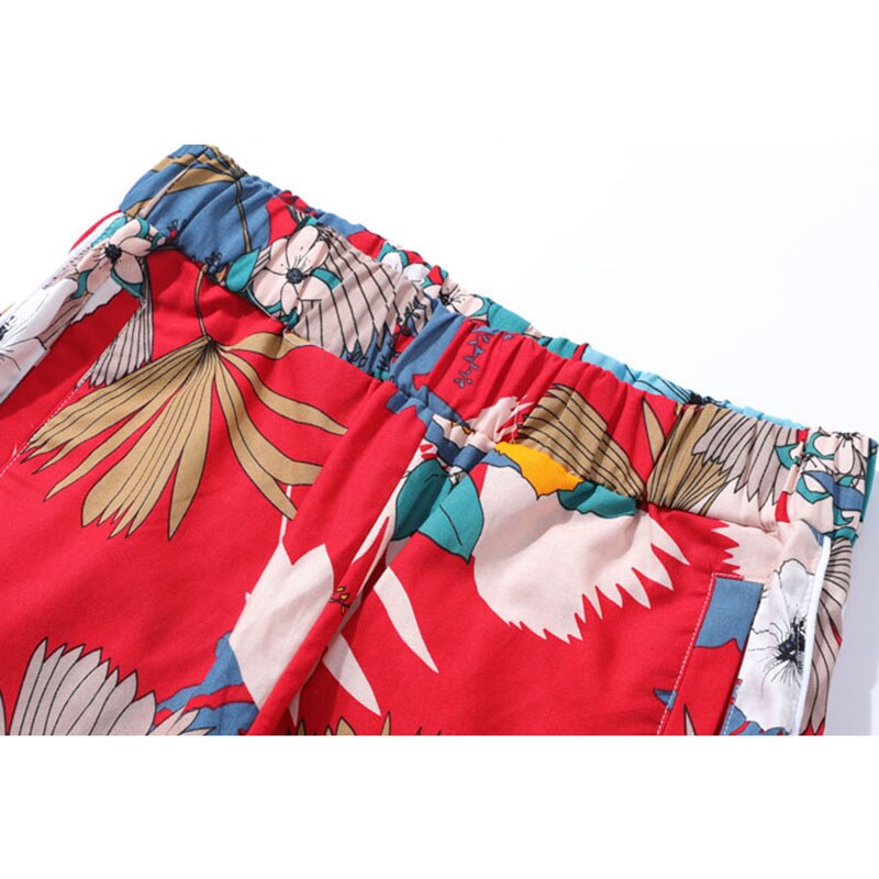 Men Floral Printed Pants Track Pants Straight Elastic Waist Fashion High Steet Joggers Sweatpants | Vimost Shop.