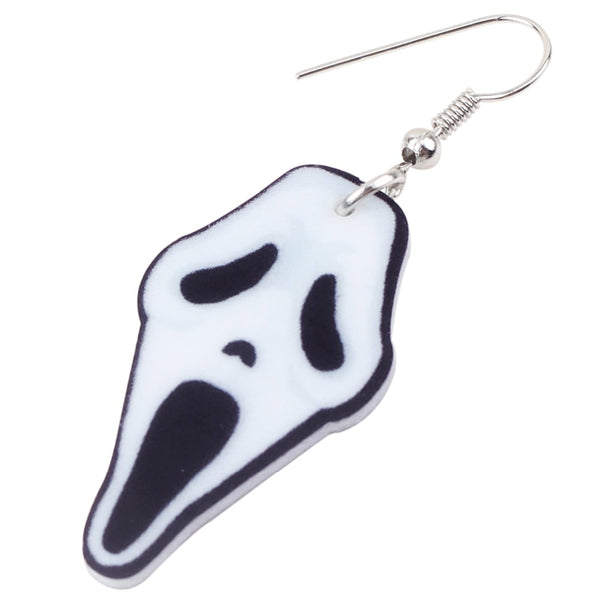 Acrylic Halloween Howling Ghost Earrings Dangle Drop Big Long Fashion Jewelry For Women Girl Ladies Teens Kid Accessories | Vimost Shop.