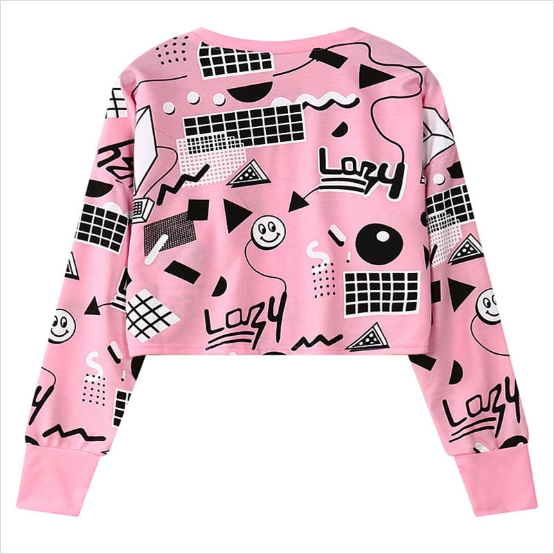 Women Harajuku Geometry Printed Sweatshirts | Vimost Shop.