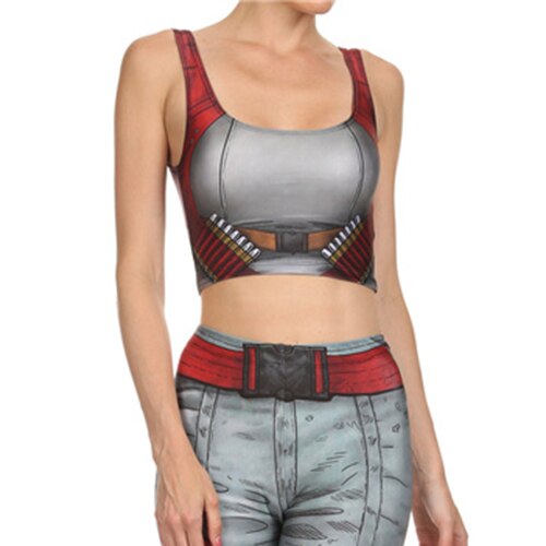 3D Digital Print Woman Cropped Crop Top Sexy Fitness Tops Sleeveless Mechanical Gear women top | Vimost Shop.