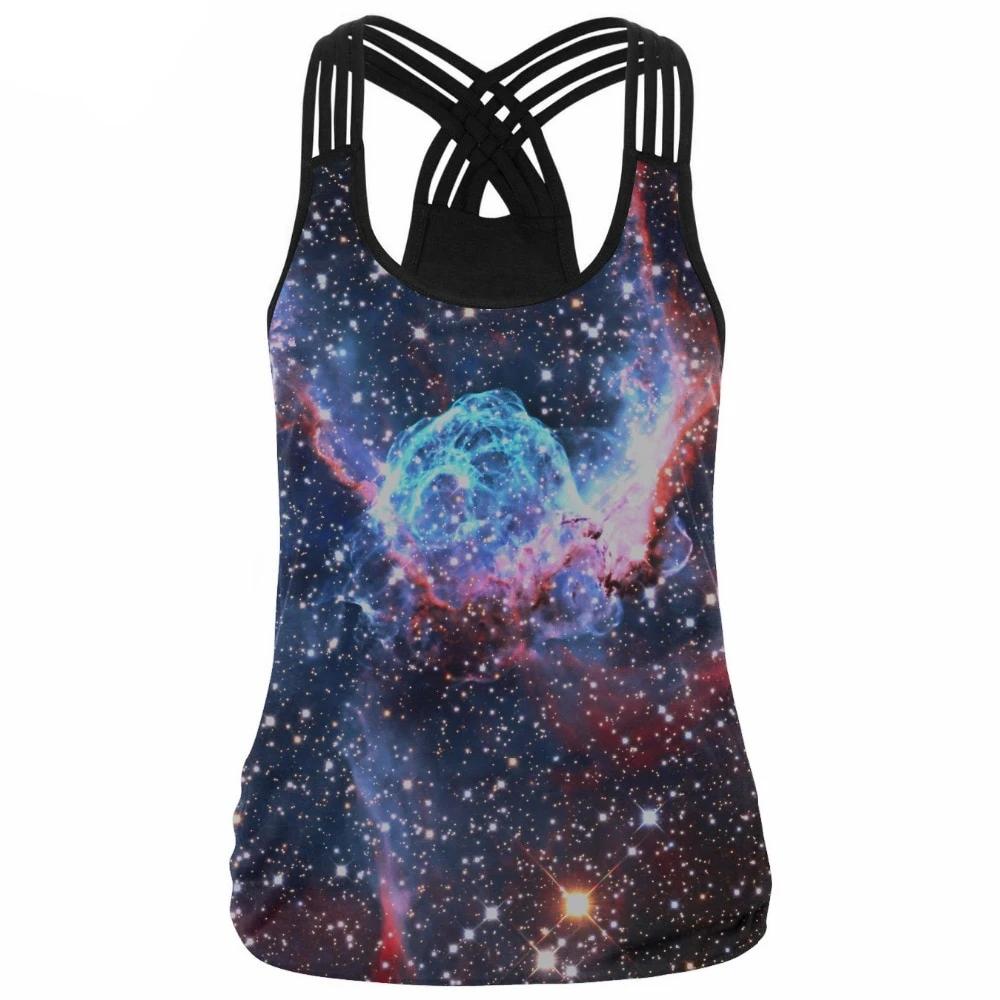 Women Fitness Tank Tops Space Galaxy 3D Print | Vimost Shop.