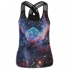 Women Fitness Tank Tops Space Galaxy 3D Print