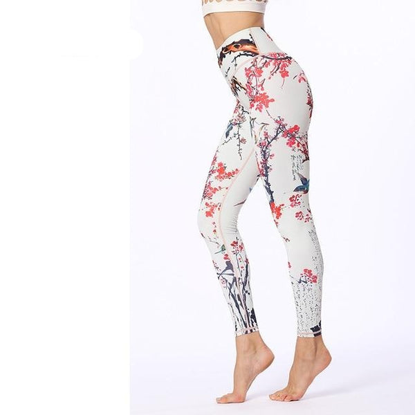 Flower Printed Fitness Leggings Women Gym Tights High Waist Yoga Pants | Vimost Shop.