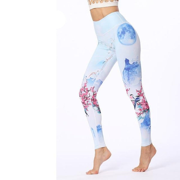 Flower Printed Fitness Leggings Women Gym Tights High Waist Yoga Pants | Vimost Shop.