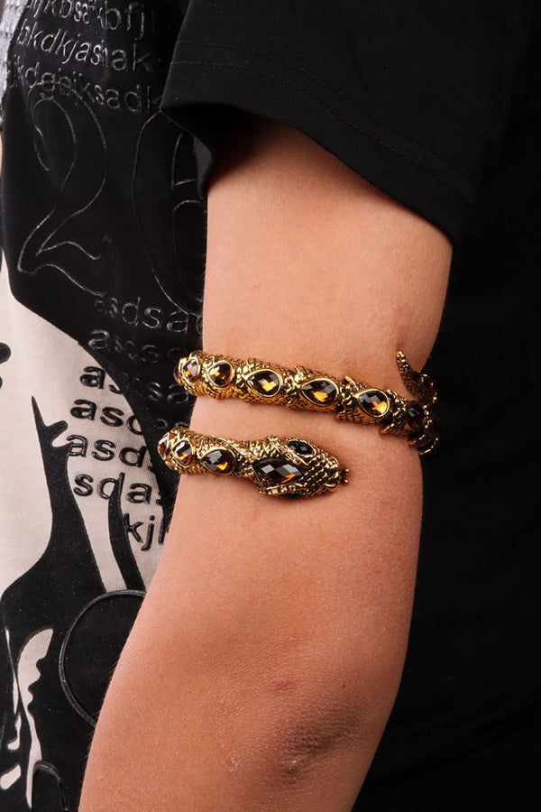Stretch Snake Bracelet Armlet Upper Arm Cuff  Women Punk Rock Crystal Bangle Jewelry Gold Silver Color Dropshipping A32 | Vimost Shop.