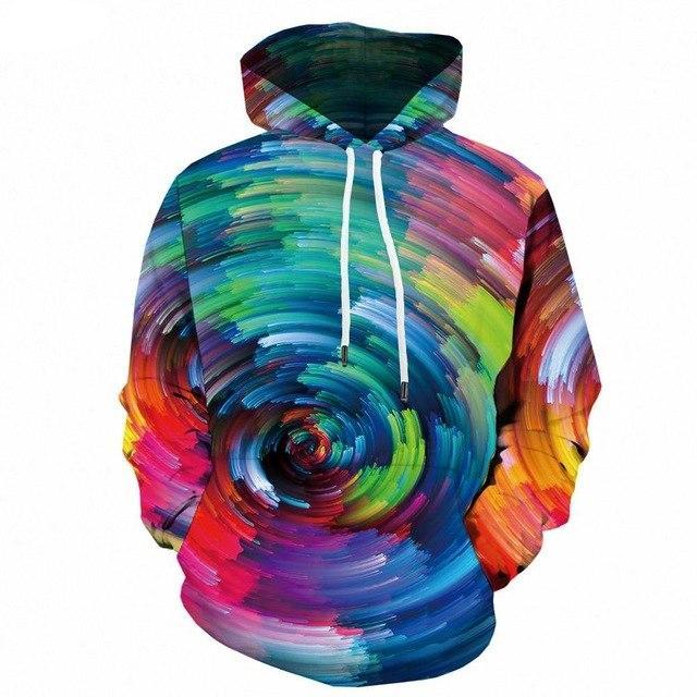 Men Winter Vortex Hypnosis Colorful Style 3D Printed Hoodie | Vimost Shop.