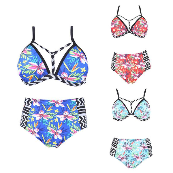 Sexy women swimsuit two-pieces bikini suit Floral Print Push up High Stretch Split Bikini Set High waist Swimwear S-2XL | Vimost Shop.