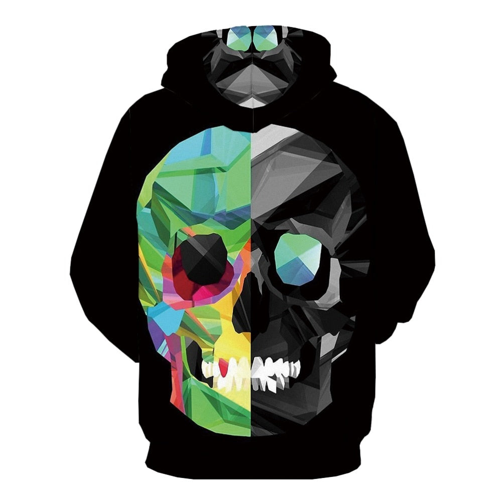 Skull Men Geometry Graffiti Hoodie 3d Long Sleeve | Vimost Shop.