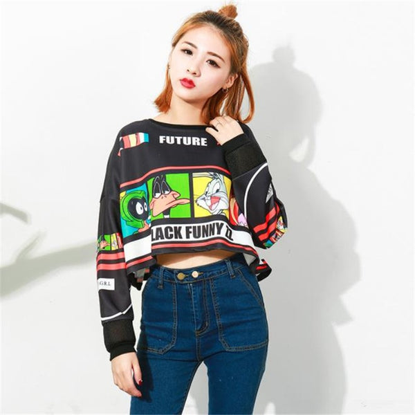 Women Femme Cartoon Print Harajuku Sweatshirts | Vimost Shop.