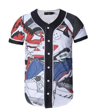 Short Sleeve T shirt Men Baseball Jersey Sport Slim Fit V Neck T-shirts Streetwear European Mens | Vimost Shop.